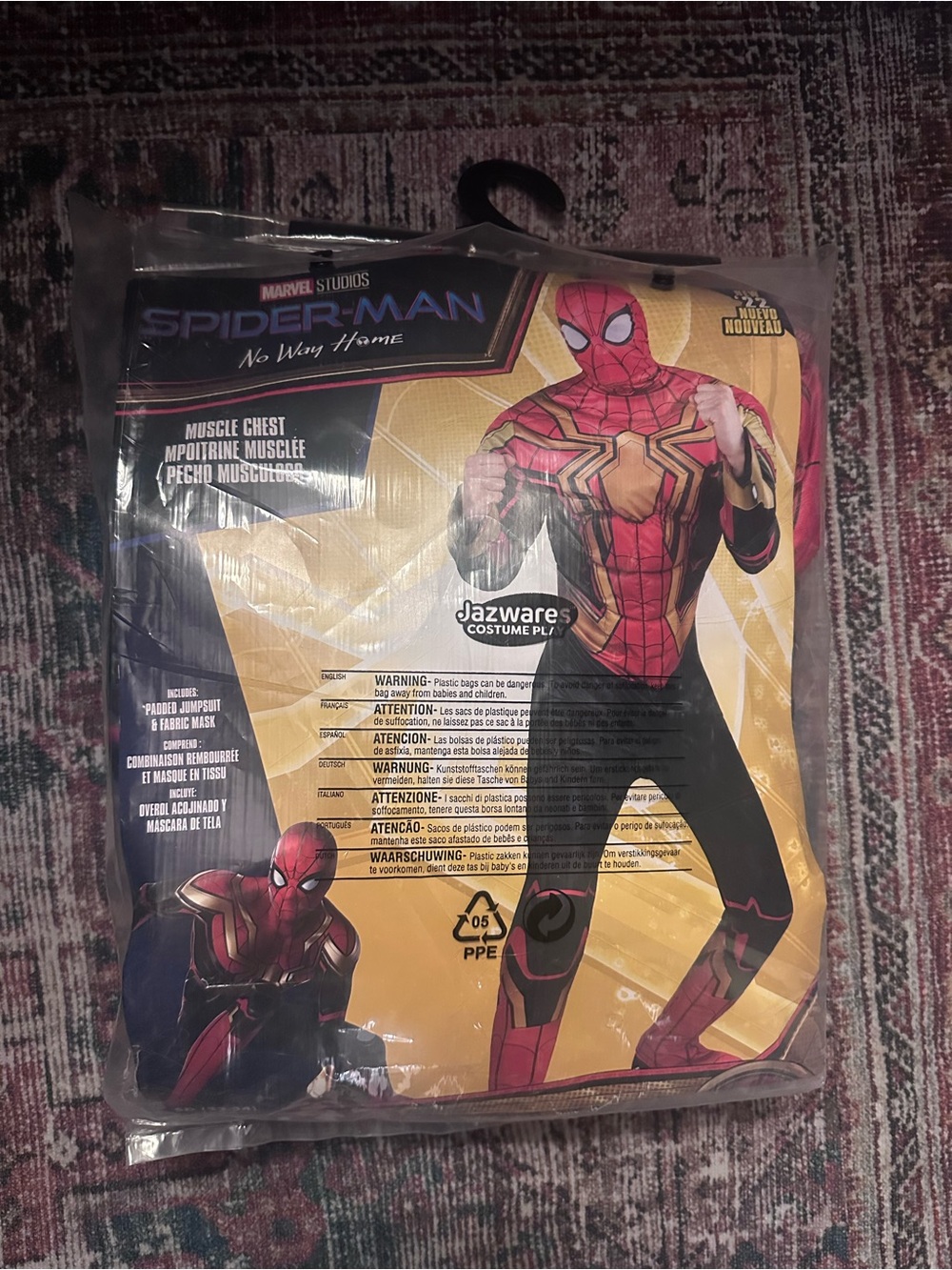 Spider-Man Muscle Chest Costume - Red, Gold, Black